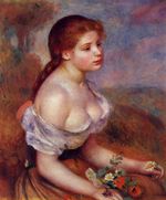 Ренуар Девочка с ромашками 1889г
